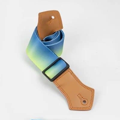 Détails de la Sangle de Guitare Vintage Dégradé Vert Azur