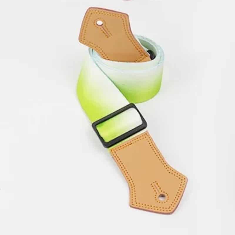 Détails de la Sangle de Guitare Vintage Dégradé Vert Citron