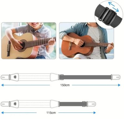 Détails réglages de la Sangle Guitare Confort Rembourrée avec Porte-Médiators - Modèle Baroque Bronze Ancien
