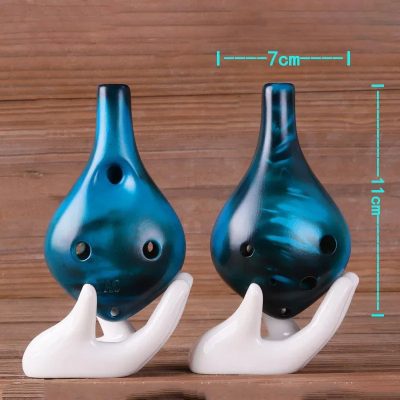 Dimensions Ocarina Céramique - Style Strawfire 6 Trous Ton C Couleur