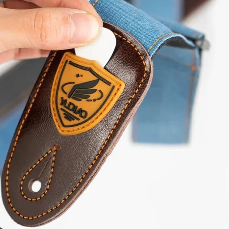 Magnifique Sangle de Guitare Acoustique Denim Bleu Foncé