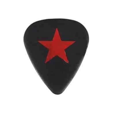 Médiator Guitare Étoile Rouge Rock Couleur Noir