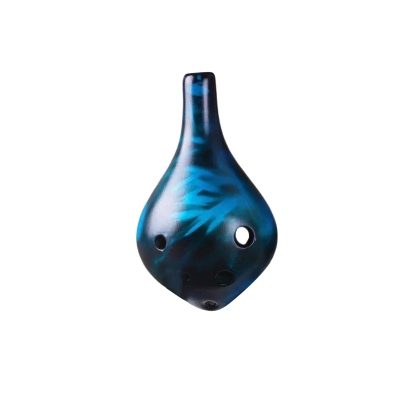 Ocarina Céramique - Style Strawfire 6 Trous Ton C Couleur Bleu Marine
