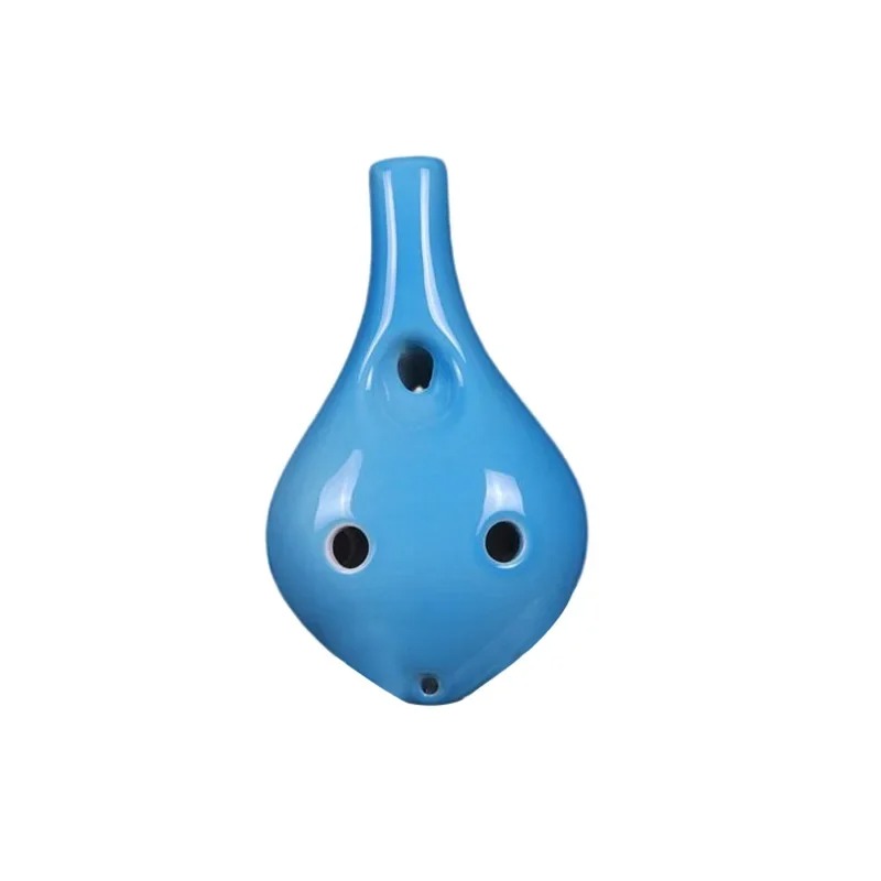 Ocarina Céramique - Style Strawfire 6 Trous Ton C Couleur Bleu Marine