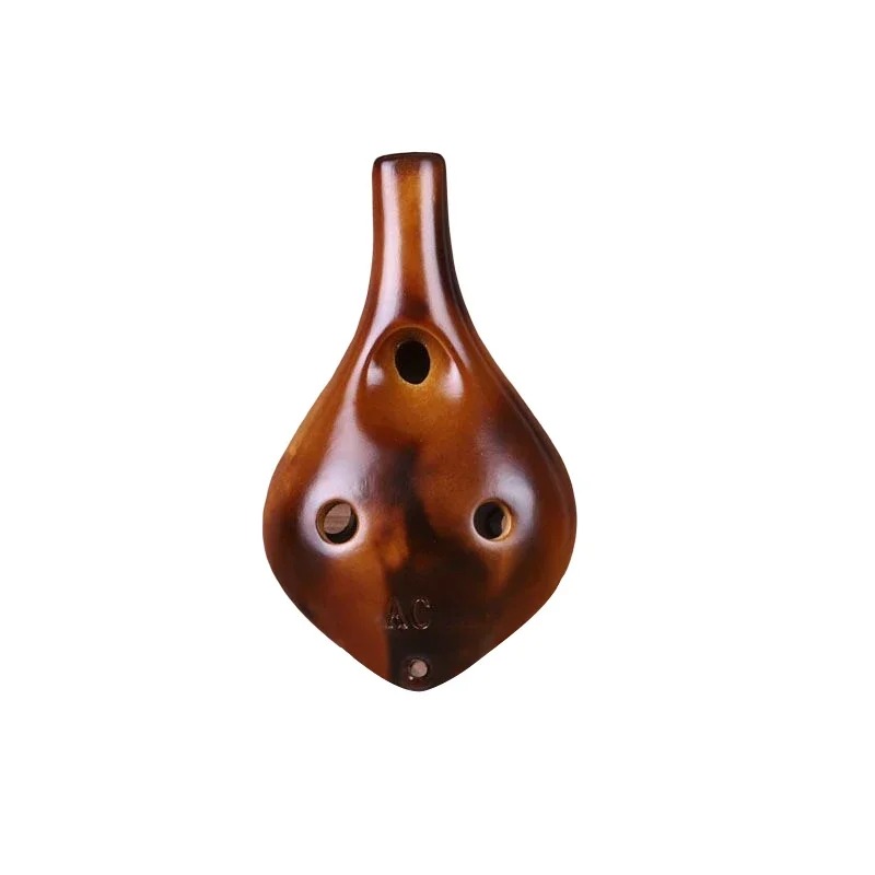 Ocarina Céramique - Style Strawfire 6 Trous Ton C Couleur Marron