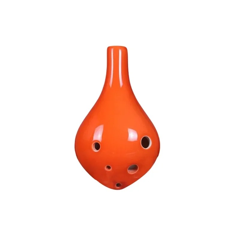 Ocarina Céramique - Style Strawfire 6 Trous Ton C Couleur Orange