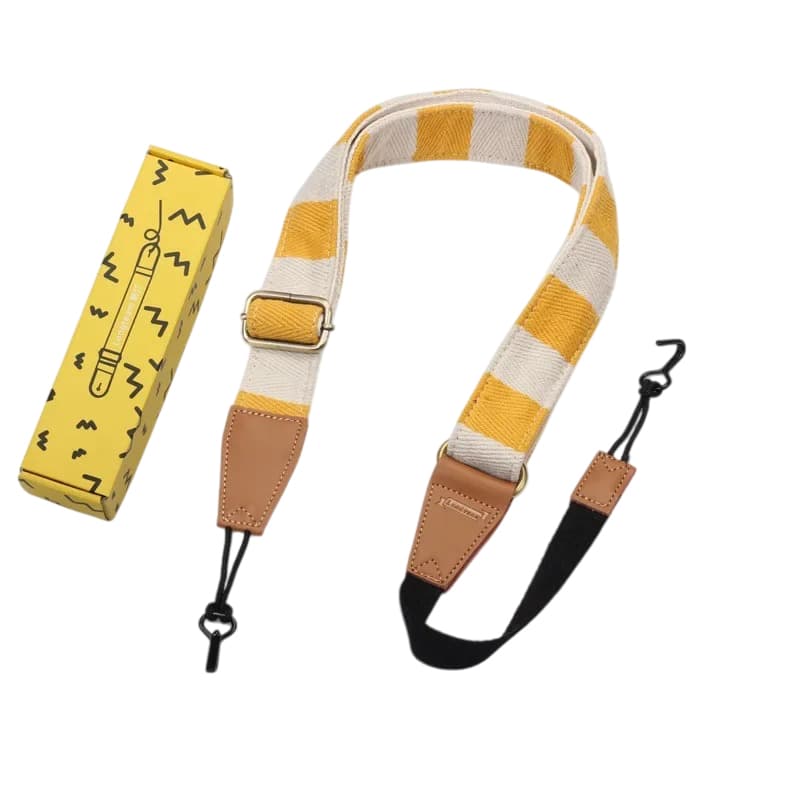 Sangle Ukulélé Rayures Jaune Soleil
