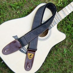 Sangle de Guitare Acoustique Denim Noir Anthracite