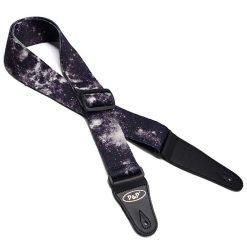 Sangle de Guitare Thème Galaxie Éclats Stellaires Noirs & Blancs
