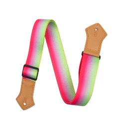 Sangle de Guitare Vintage Dégradé Arc-en-Ciel Fluo