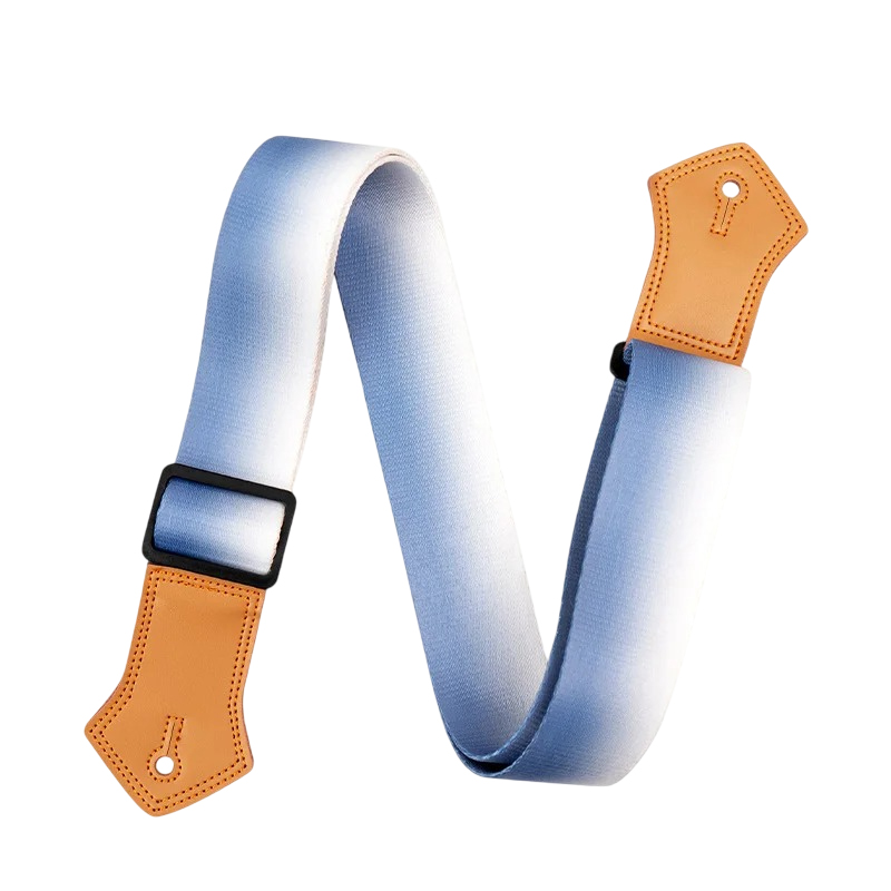 Sangle de Guitare Vintage Dégradé Bleu Glacier