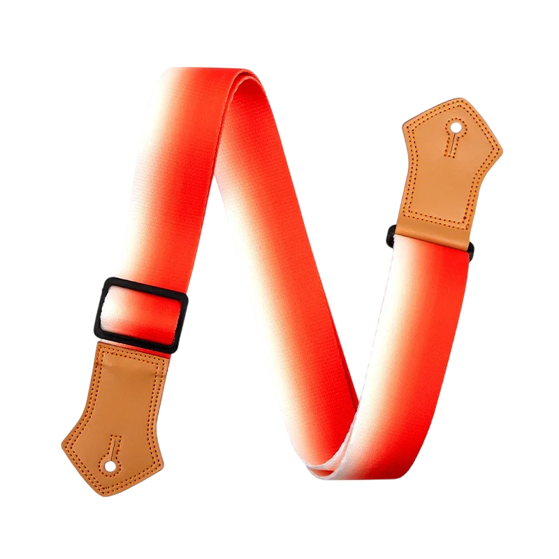 Sangle de Guitare Vintage Dégradé Rouge Corail