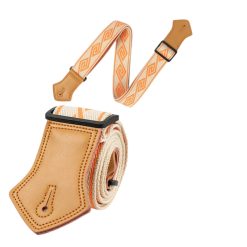 Sangle de Guitare Vintage Labyrinthe Orange Mandarine