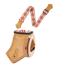 Sangle de Guitare Vintage Labyrinthe Rouge