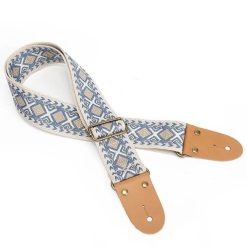 Sangle de Guitare Vintage "Losanges Andins Bleu Poussière"
