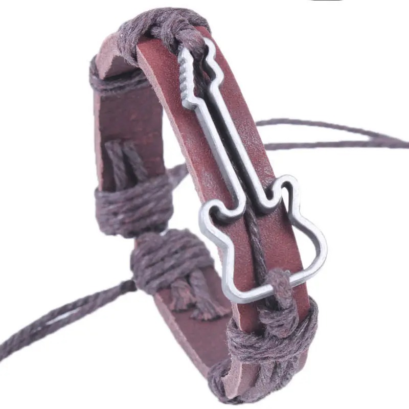 Vue Arrière du Bracelet Guitare Rock Corde Bohème