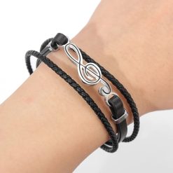 Vue Portée Bracelet Clé de Sol Ligne Pure
