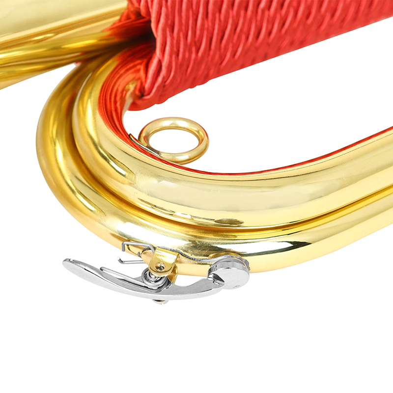 Vue détaillée Bugle de Marche Espagnol Laiton Doré avec Housse Instruments à Vent