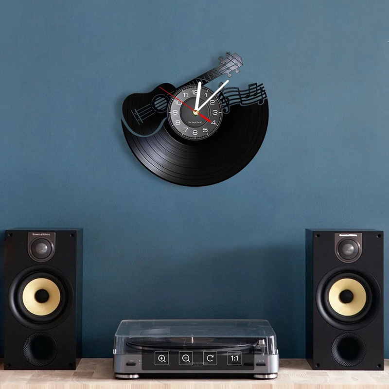 Avant Horloge Guitare Acoustique Mélodie du Vinyle