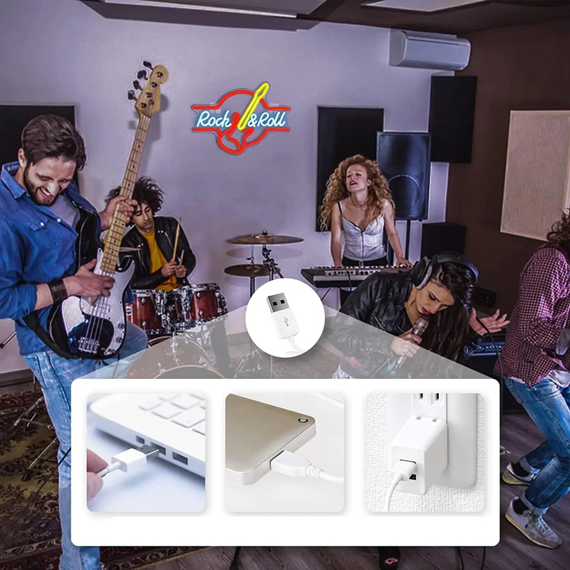 Details Enseigne Lumineuse - Néon LED Guitare Rock & Roll