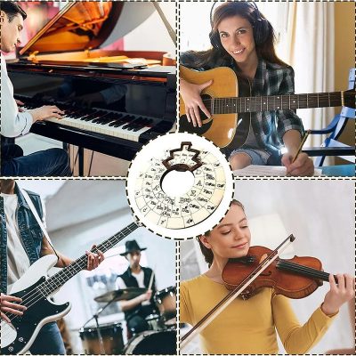 Details Roue de Théorie Musicale en Bois - Guide d'Harmonie et Composition