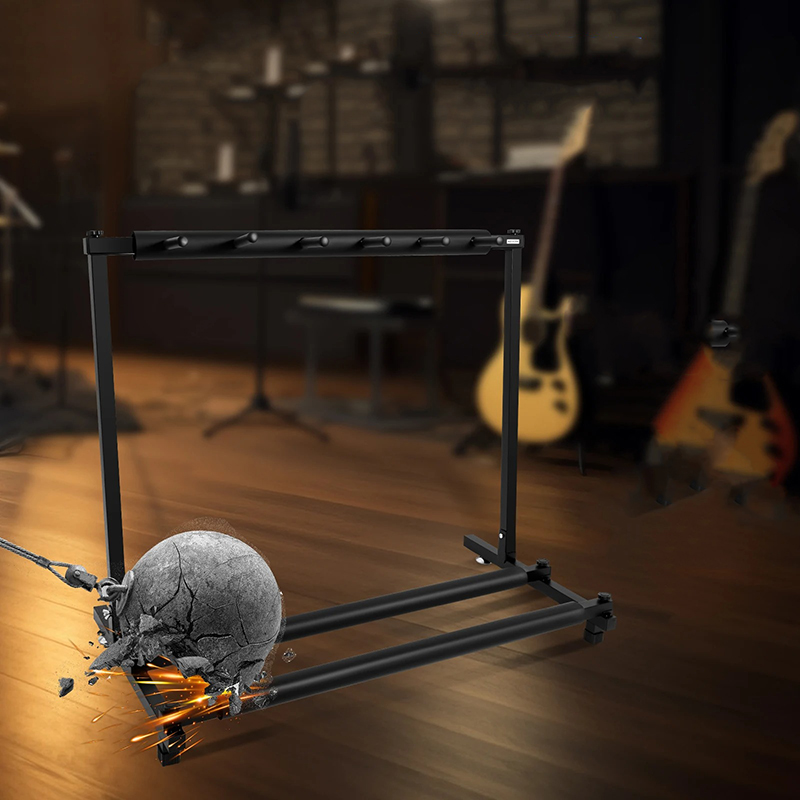 Details Stand Guitares Multiposition – Rack Métal 5 Instruments avec Repose Doux Antirayures