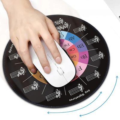 Details ' Tapis de Souris Musical Cercle des Quintes Coloré – Antidérapant & Inspirant pour Musiciens