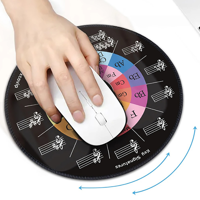 Details ' Tapis de Souris Musical Cercle des Quintes Coloré – Antidérapant & Inspirant pour Musiciens