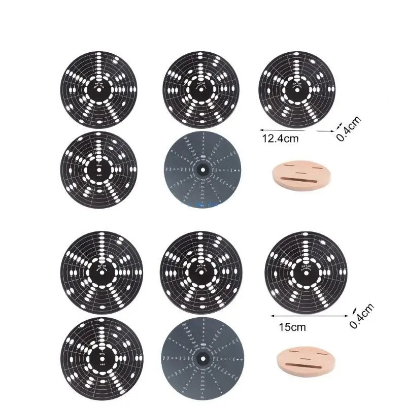 Dimensions Cercle Harmonique Avancé Pentatonique & Modes - Roue Théorique Multi-Couches avec Support Bois