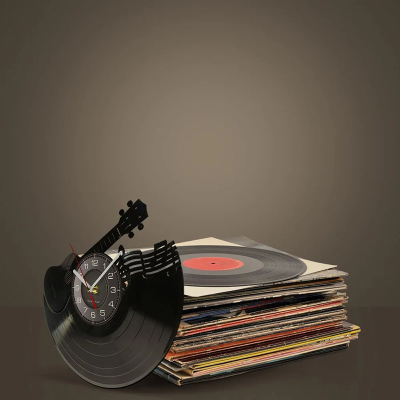 Horloge - Guitare Acoustique Mélodie du Vinyle