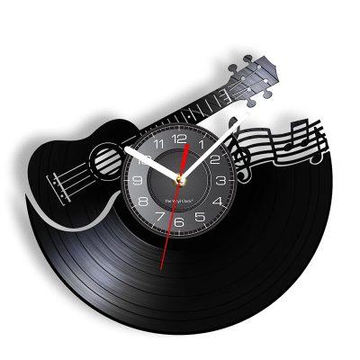 Horloge Guitare Acoustique Mélodie du Vinyle