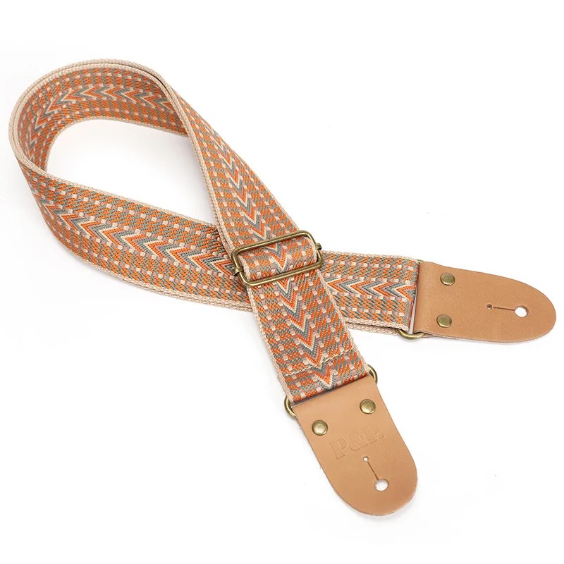 Sangle de Guitare Vintage Flèches Navajo Terre Brûlée
