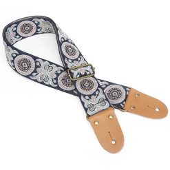 Sangle de Guitare Vintage Fleurs Bohème Nuit Indigo