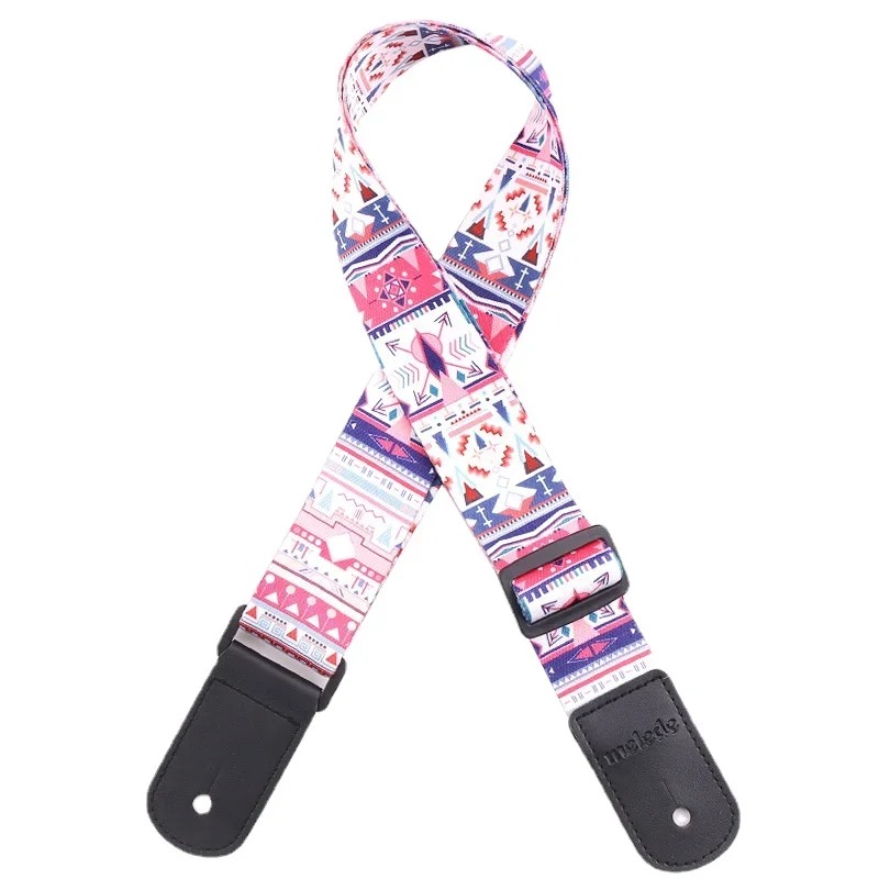 Sangle de Guitare Vintage Motifs Ethniques Crépuscule Tribal