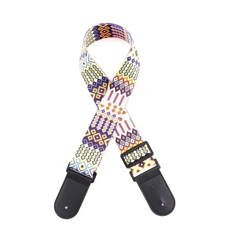 Sangle de Guitare Vintage Motifs Ethniques Kaléidoscope Tribal