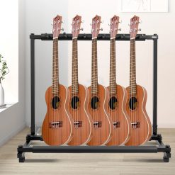 Stand Guitares Multiposition Rack Métal - 5 Instruments avec Repose Doux Antirayures
