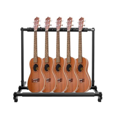 Stand Guitares Multiposition – Rack Métal 5 Instruments avec Repose Doux Antirayures