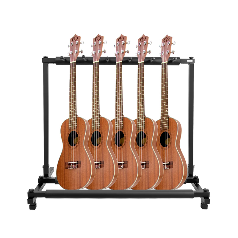Stand Guitares Multiposition – Rack Métal 5 Instruments avec Repose Doux Antirayures