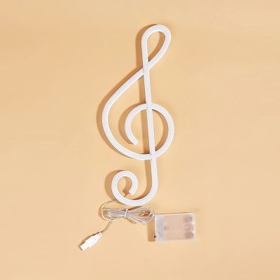 Veilleuse - Note de Musique Néon LED - Note de Musique Lumineuse USB ou Piles