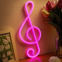 Veilleuse Note de Musique Néon LED - Note de Musique Lumineuse USB ou Piles