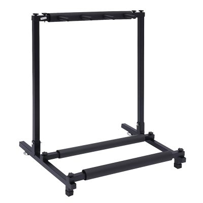 Vue générale Stand Guitare Mural Bois - Crochet Pivotant avec Base Vintage & Rembourrage Protecteur