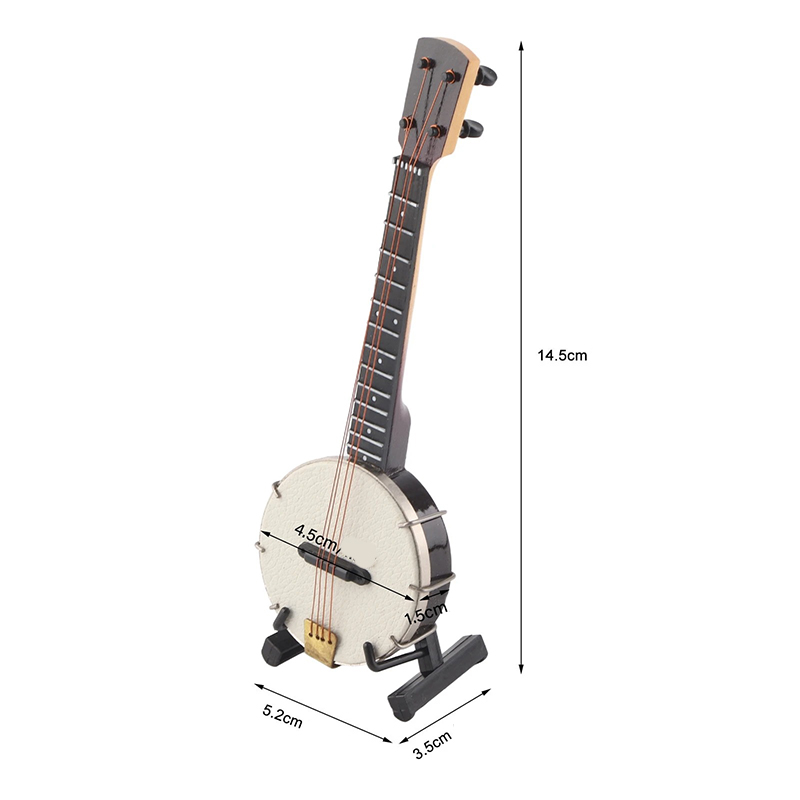 Dimensions Banjo Miniature de Collection - Modèle Folk Classique 14,5 cm