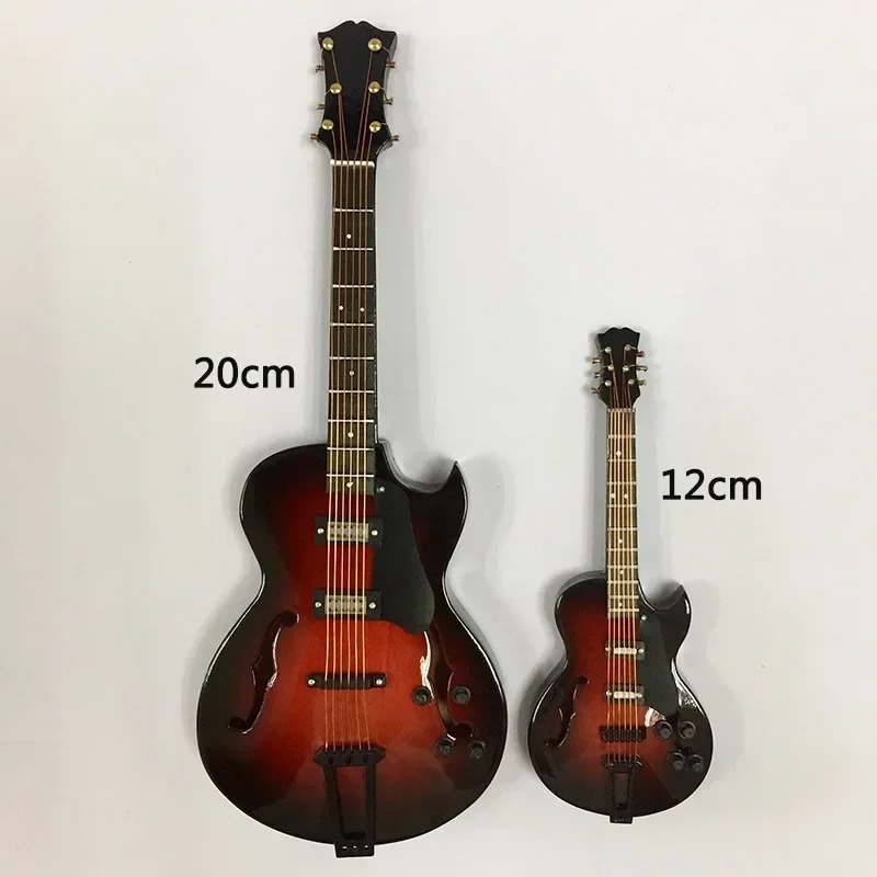 Dimensions Mini Guitare Électrique Jazz Hollow Modèle de Collection avec Étui Luxe & Support