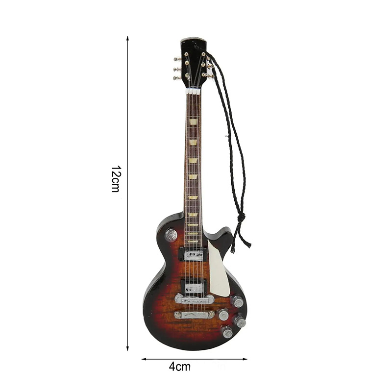 Dimensions Miniature Guitare Électrique de Collection - Modèle Classic Sunburst