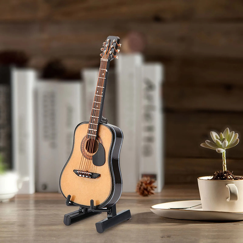 Guitare Miniature Acoustique - Modèle Classique Naturel 15 cm