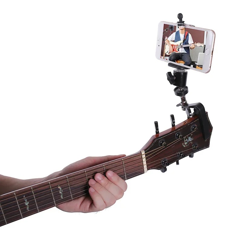 Magnifique Support Smartphone Musicien - Pince Support Smartphone Music-Clip 360