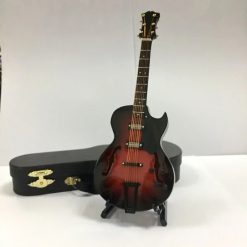 Mini Guitare Électrique Jazz Hollow Modèle de Collection avec Étui Luxe & Support