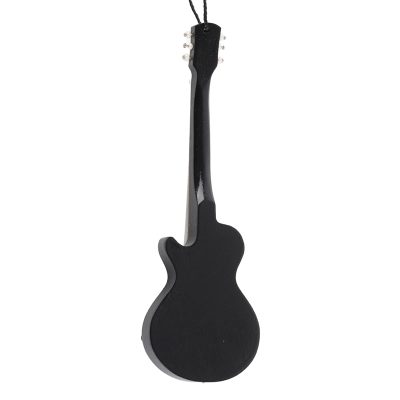 Vue Arrière Guitare Miniature Électrique Modèle Rock Zébré Noir & Blanc 12 cm