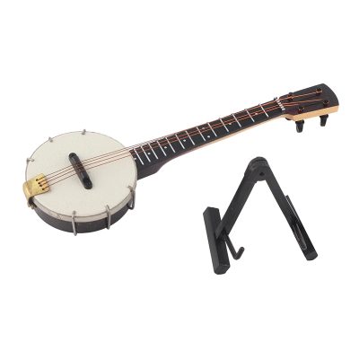 Vue de face Banjo Miniature de Collection - Modèle Folk Classique 14,5 cm