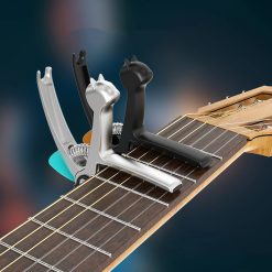 Avant Capodastre Guitare Multifonction 5-en-1 « Tête de Chat » - Alliage Métallique & Clip Porte-Médiator